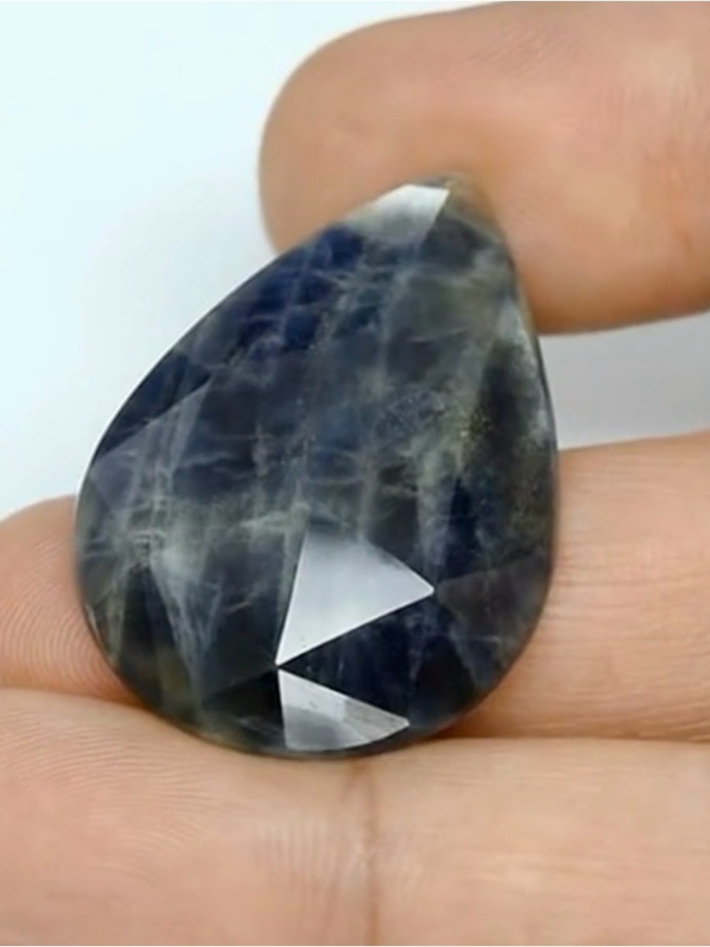 51ct Blue Sapphire‼️ BLUE Yellow Gray loose Pear Pendant necklace - Picture 9 of 16